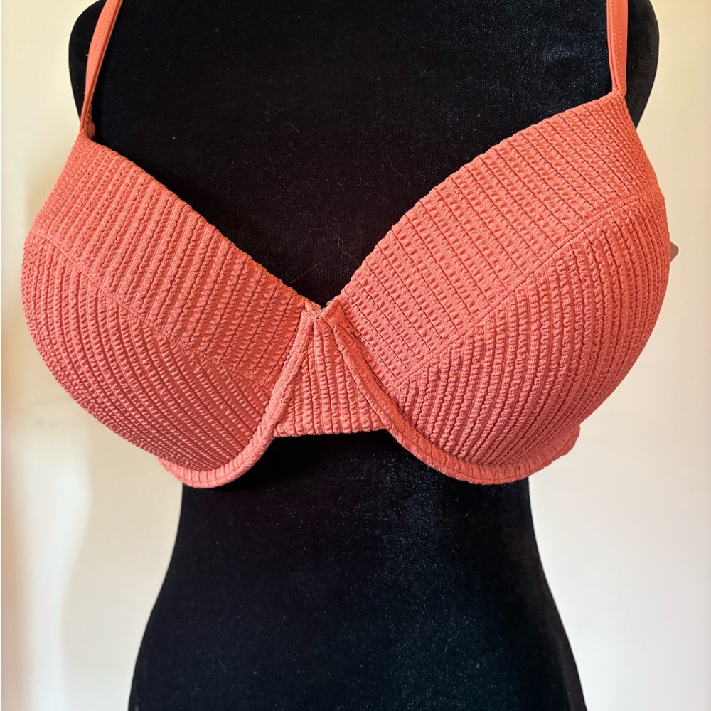 PINK by Victorias Secret Orange Textured Bikini Top